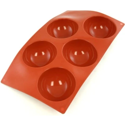 Image of PADERNO Food Grade Silicone Mould with 5 Half Circles