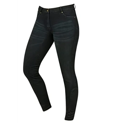 Image of Dublin Shona Knee Patch Denim Breeches, Ash, Ladies 8/26&quot;
