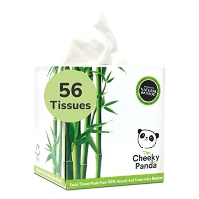 Image of The Cheeky Panda Bamboo Facial Tissues Cube Box Soft, Strong and Sustainable Perfect Table Size Tissue 56