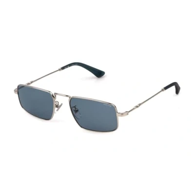 Image of Police Man SPLN31 ORIGINS LITE 19 579Y Sunglasses Metal Palladium Blue Squared Normal