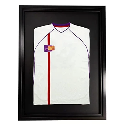 Image of Vivarti DIY Adult Standard Sports Shirt Display Frame for Football Shirt, Rugby Band T Shadow Box 60 x 80cm Black Frame, Inner Backing Card