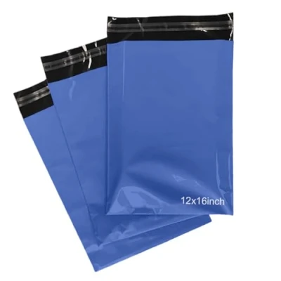 Image of PACKY® 1000 Metallic Blue Postage Bags 12&#039;&#039; x 16&#039;&#039; Self Sealed Parcel 300mm 400mm Strong Waterproof Colour Mailing Eco Friendly Poly Mailers Delivery Courier Shipping Mailer