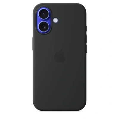 Image of Apple Silicone Back Cover Black MagSafe iPhone 16