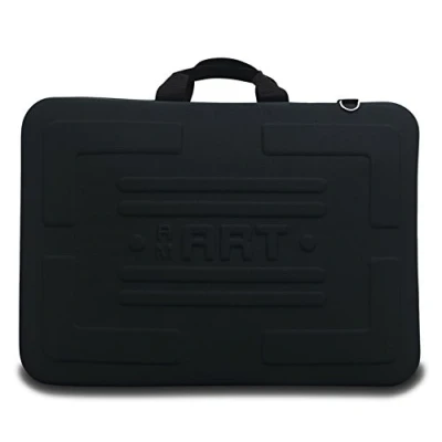 Image of picturehangingdirect.co.uk A2 A3 Artwork Carry Case Art Artist Portfolio Folder Drawings Protection Bag (Black, Print size up to 297x420MM)