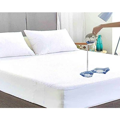 Image of Waterproof Mattress Protector, Terry 100 Percent Cotton Fitted Sheet (King)