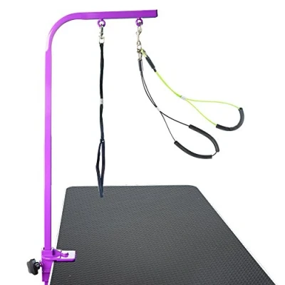 Image of Gravitis Pet Supplies Adjustable 36 Grooming Arm with Clamp and Dog Loop Small/Medium Haunch Holder Suitable for use Table (Purple)
