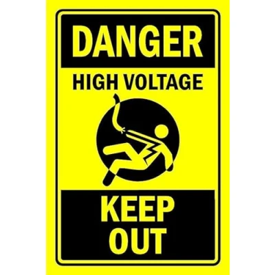 Image of Danger high voltage keep out Self adhesive sticker (300mm x 200mm)