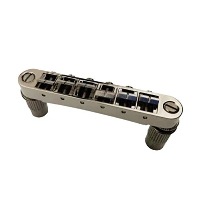 Image of Guyker Guitar Saddle Bridge Tune O Matic Bridges with Post Hole 6.3mm Replacement Compatible Gibson Les Paul LP SG EPI 6 String Electric BM003 (Brown)