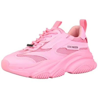 Image of Steve Madden Women&#039;s Possession Sneaker, Hot Pink, 4 UK