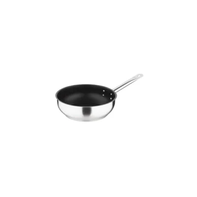 Image of Vogue Non stick Sauté Frying Pan 24 cm, Stainless Steel, Teflon Platinum Plus Deep Pan, Size: 240(Ø)mm, Induction Compatible, Dishwasher Safe, FC099