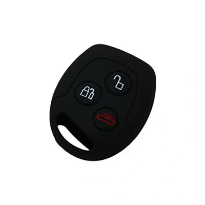 Image of BROVACS Silicone Cover Protector Case Holder Skin Jacket Compatible with FORD 3 Button Remote Key Fob CV9702 Black