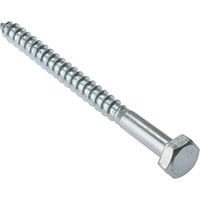 Image of Merriway BH02703 (8 Pcs) Coach Screw, M6 x 50mm (1/4 inch 2 inch) Zinc Plated Pack of 8 Pieces