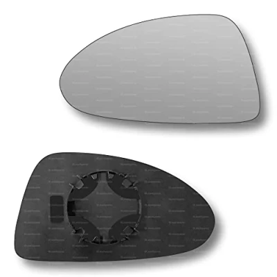 Image of Less4spares Replacement Wing Mirror Glass Left Compatible with Vauxhall Corsa 2006 2014 CLIP ON Passnager Near Side N/S Convex