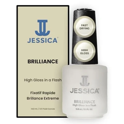 Image of JESSICA Brilliance High Gloss Fast Drying Clear Nail Polish Top Coat, 14.8 ml