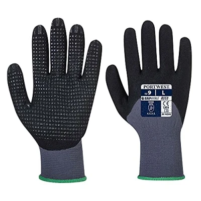 Image of Portwest A353 Lightweight DermiFlex Ultra Plus Glove Grey/Black, Large