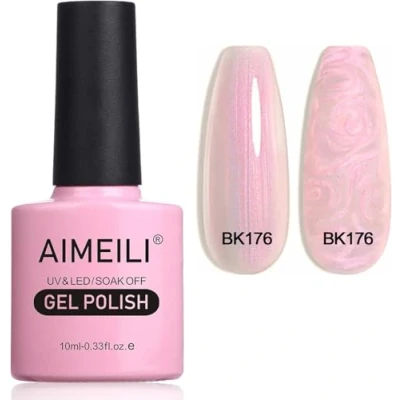 Image of AIMEILI Pearl Shell Gel Nail Polish, Polarized Glitter Shimmer Polish UV LED Soak Off Art Varnish Manicure Gift (176) 10ml