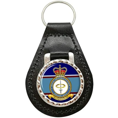Image of Giftshop UK RAF Station Biggin hill Leather Key Fob