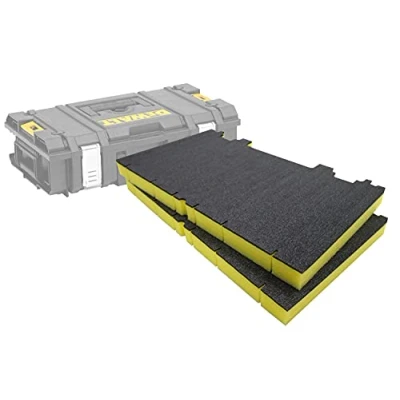Image of Shadow Foam Easy Peel Toughsystem DS150/300 Insert [Yellow 30mm Twin Pack] Customisable for DeWalt Toolboxes Ideal Lean, 5S, Kaizen &amp; Custom Organisers