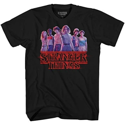 Image of Stranger Things Group Cast Eleven Logo Adult, Black, S