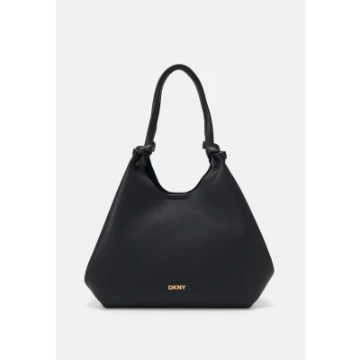 Image of DKNY Women&#039;s Fashion Canvas Classic Casual Handbags Shopper Tote Bag, Black/Gold, One Size