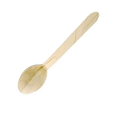 Image of Stalwart CD904 Wooden Cutlery Desert Spoon, Size: 166 mm (Pack of 100),Brown