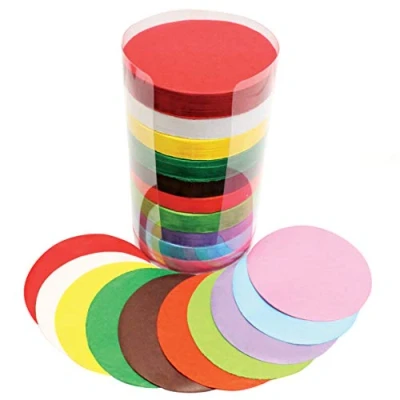 Image of Bright Ideas Stationery Cardstock Tissue Paper for Arts, Ideal Schools, Home Crafting and Kids Scrapbooking 10 Assorted Colours, Bumper 4600 Sheets, 10cm Diameter Circles Crafts 17gsm