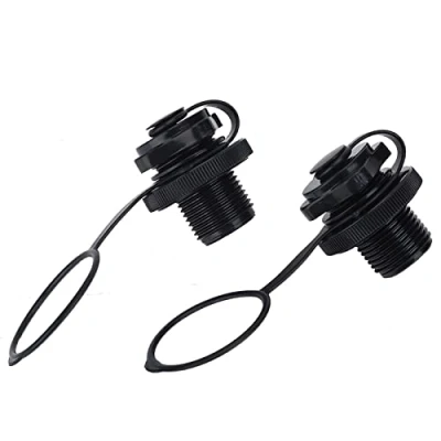 Image of Inflatable Boat Air Valve, 2pcs Spiral Plugs Boston Valve Replacement Screw for One way Inflation Rubber Dinghy Kayak Raft Pool Airbeds