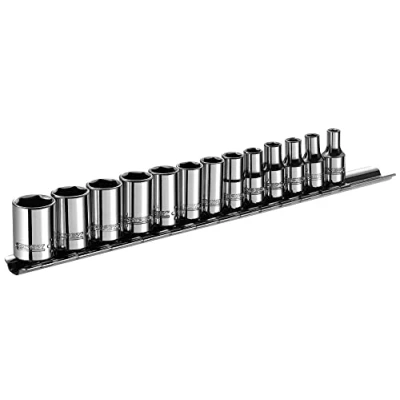 Image of Britool Expert by Facom 1/4&quot; Socket Set 13pc 4 14mm Range and Metal Rack E194675 rdgtools