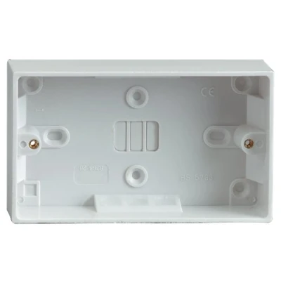 Image of Electrovision 30 Mm 2 Gang Surface Socket Box. Bulk White