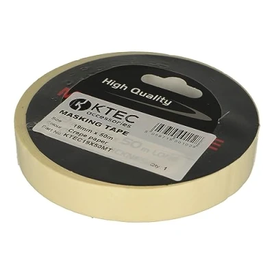 Image of KTEC19X50MT KTEC MASKING TAPE 19MM X 50M (GENERAL PURPOSE), CREPE PAPER, 0.12MM THICKNESS