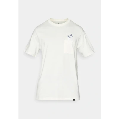Image of adidas Men&#039;s Lounge Slides Graphic Pocket T Shirt, Off White, XL