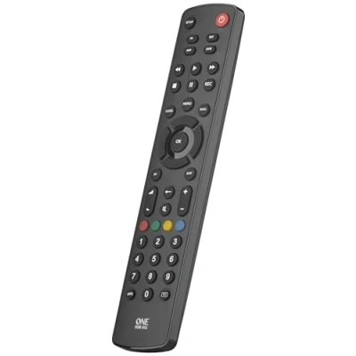 Image of One For all Contour 4 universal remote control TV of devices TV/ Smart set top box DVD Blu ray and audio guaranteed to work with manufacturer brands URC1240, Black