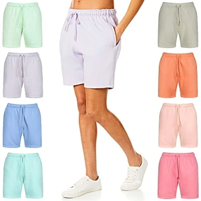 Image of Light &amp; Shade Women&#039;s Pastel Brights Loungewear Sweat Shorts Joggers Jogging Shorts, Lavender, X Small
