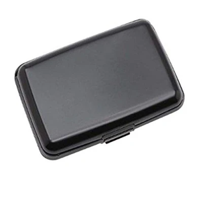 Image of Rohans Aluminium Credit Card Holder Wallet CASE Purse Metal Business Protector UK (Black)