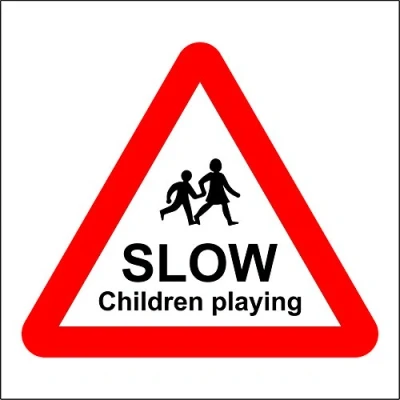 Image of SLOW CHILDREN PLAYING SIGN 1.2mm rigid plastic 300mm x