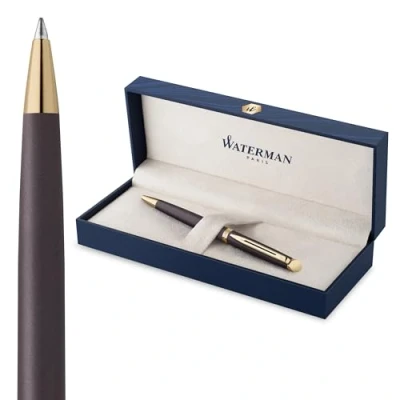 Image of Waterman Hémisphère Ballpoint Pen Lava Black (The Understated Edit Collection) Medium Point with Blue Ink Gift Box