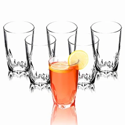 Image of KADAX Drinking Glasses 440 ml, Highball for Juice, Durable Glassware Cold Drinks and Cocktails, Transparent Water (Set of 6)