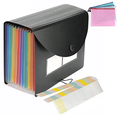 Image of File Organiser A4, Amaza 24 Pockets Expanding Folder with 3pcs A4 Zip Bags, Quality PP Document Organiser, Portable Accordion (Can Hold Approximately 3000 Sheets Paper)