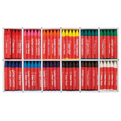 Image of Baker Ross FE418 Chunky Crayons Craft Set Pack of 180, Scrapbooking Supplies, Art Supplies for Children, Kids,White,Black