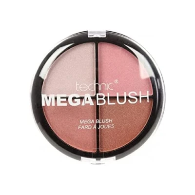 Image of Technic Mega Blush 4 in 1 Compact Buildable, Pressed Powder, Highly Pigmented Blusher Shades To Mix &amp; Match For A Fresh Radiant Face Makeup Look. 14.4g
