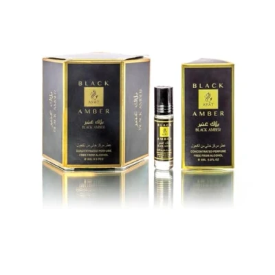 Image of Ayat Perfumes 6 x ml Scented Oil for Men and Women Long Lasting Comfortable (Black Amber)