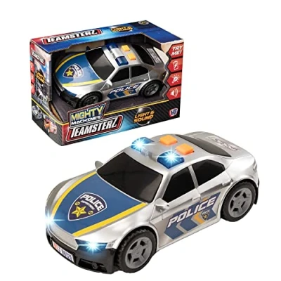 Image of HTI 1417454 Teamsterz Police, Light and Sound, Toy with Wheels, Cars, White, Official Product (CyP Brands), Multicoloured, Standard Size