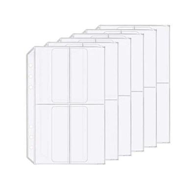 Image of 6 Pack A5 Holes Binder 4 Pockets Plastic Folders Waterproof Holder for Receipt Ticket (4Pocket, A5)