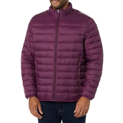 Image of Amazon Essentials Men&#039;s Packable Lightweight Water Resistant Puffer Jacket (Available in Big &amp; Tall), Dark Purple, XL