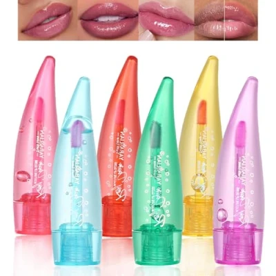 Image of Mrettick Aloe Vera Lip Gloss, Long Lasting Nutritious Balm Moisturizing Oil for Treatment and Dry Lips, Color Changing Lipstick Tinted Set (B)