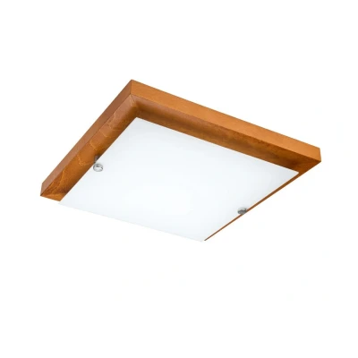 Image of Square Simple Flush Ceiling Light Rustic
