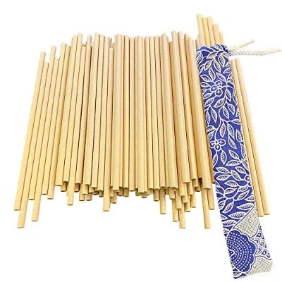 Image of VIE Gourmet Disposable Bamboo Straws, 197x6mm, 100 pcs, Multicolor, One Size