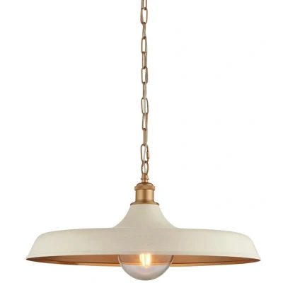 Image of Afragola Dome Pendant Ceiling Light Matt Warm White, Satin Gold Paint