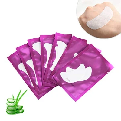 Image of 50 Pairs Eye Pads for Eyelash Extension Boat Shape Eyelashes Patches Pad Accessories Under Extensions Lunamoon (Purple Boat)