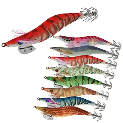 Image of Croch 8 Pcs Fishing Squid Jig Luminous Shrimp Lure for Octopus Cuttlefish